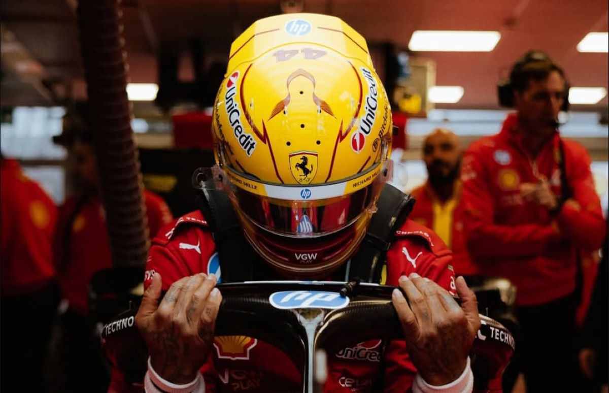 Lewis Hamilton nel suo primo giorno in Ferrari