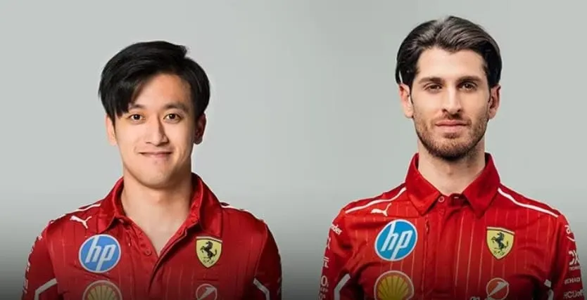 Zhou Guanyu insieme ad Antonio Giovinazzi in Ferrari