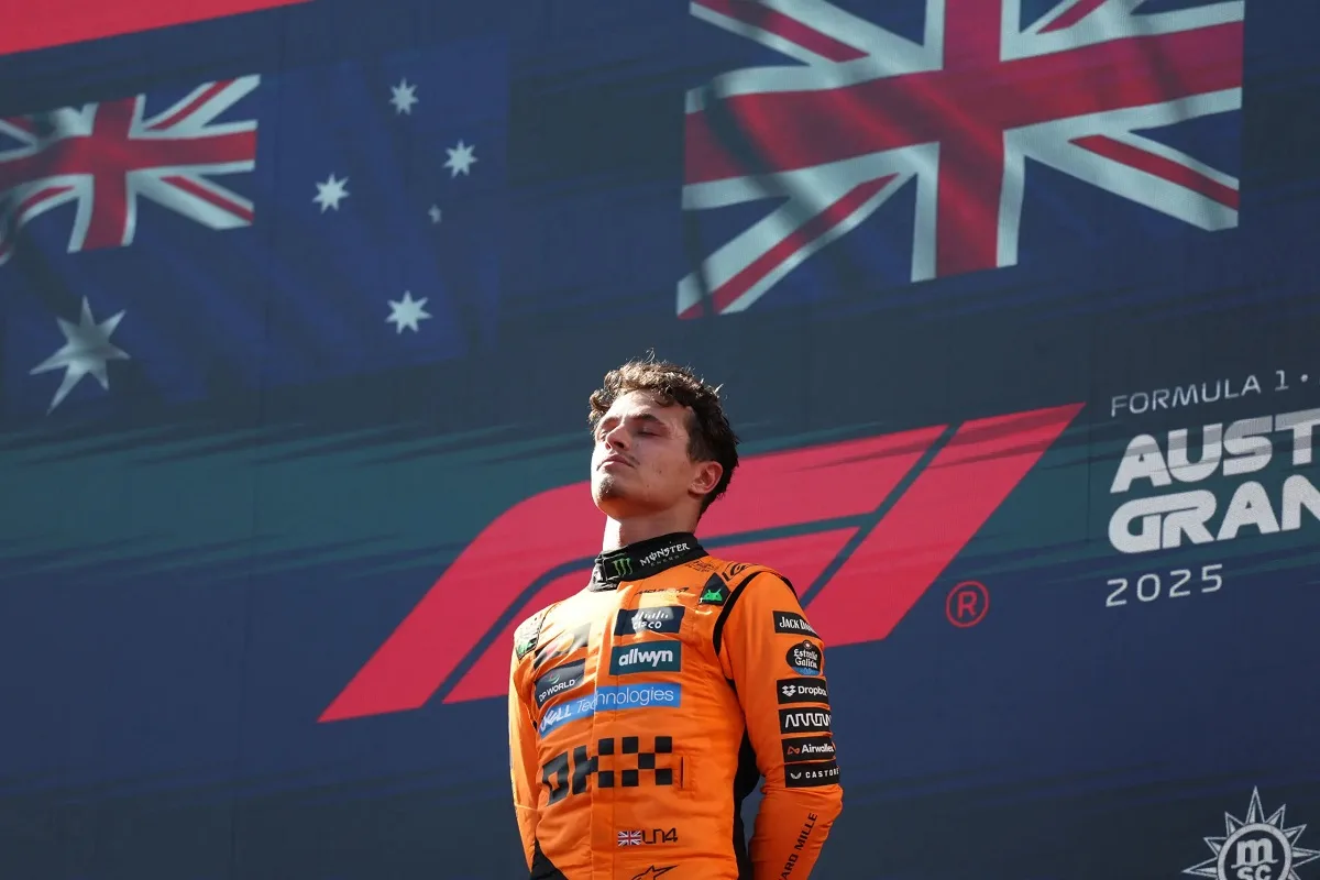 Lando Norris sul gradino più alto del podio in Austria