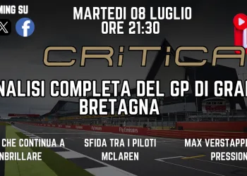 Stasera alle 21:30 torna CriticaLive: analisi completa del GP di Gran Bretagna