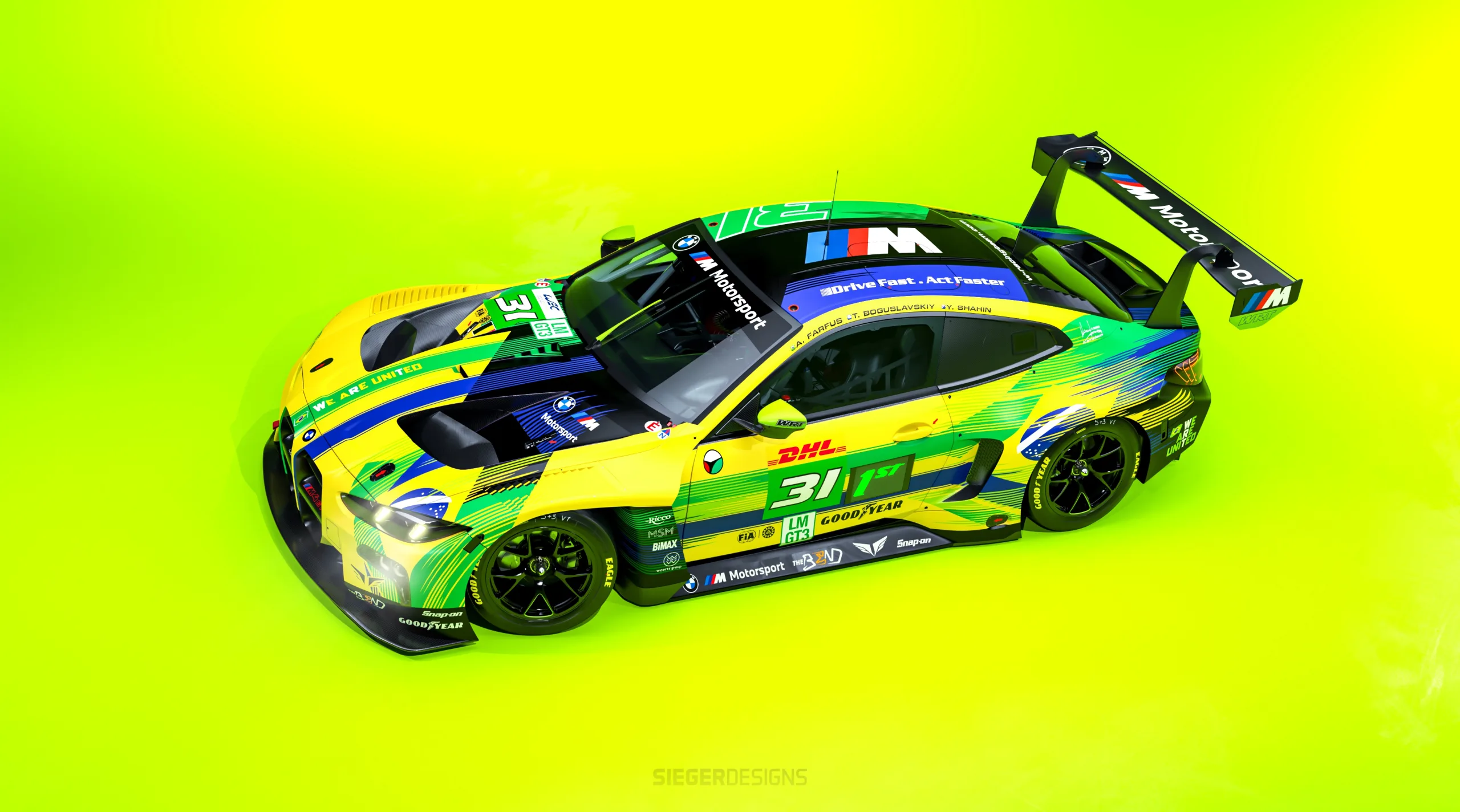 La BMW #31 con l'inedita colorazione brasiliana