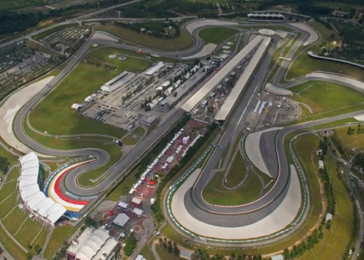 Visuale dall'alto del tracciato di Sepang, sede del Gran Premio di F1 dal 1999 al 2017