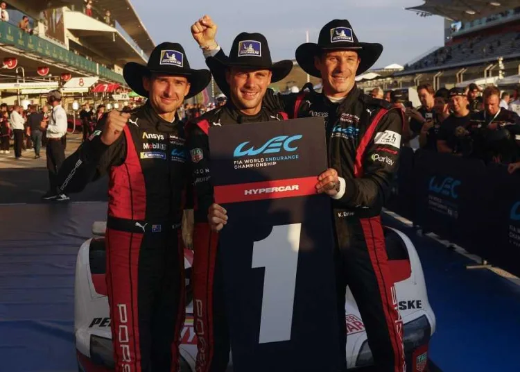 Porsche Penske Motorsport (n.6), Matt Campbell (AUS), Laurens Vanthoor (BEL), Kévin Estre (FRA) (l-r), FIA WEC, Austin, USA, 2025, Porsche AG