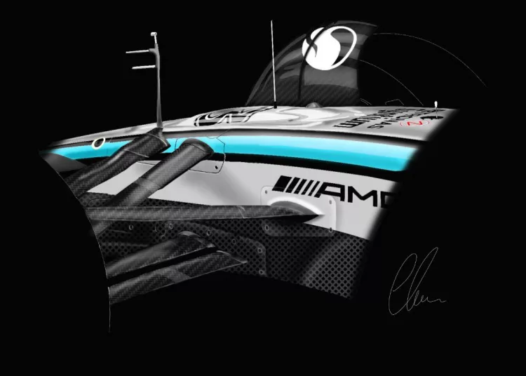 Lo schema sospensivo anteriore della Mercedes W16