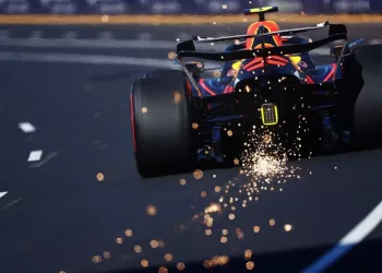 DRS in utilizzo sulla Red Bull di Sergio Perez nel 2022